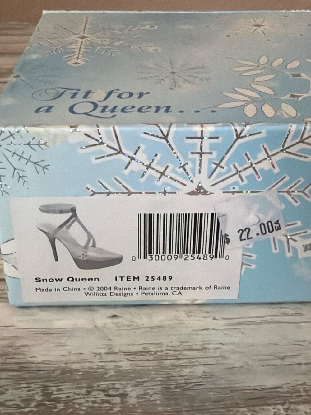 2004 Just the Right Shoe by Raine "Snow Queen" 25489 w/Box 4th Annual Christmas - Picture 2 of 13